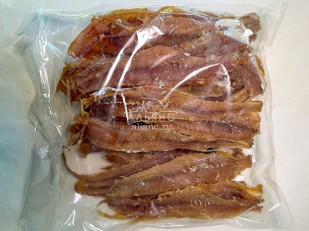 Мясные снеки: Минтай солёно-сушёный (рваный)